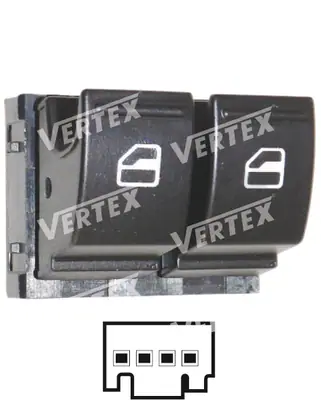 CAM ACMA KAPAMA ANAHTARI [SOL 2CAM - 4P.] [VW.CADDY 2004 ->2015]