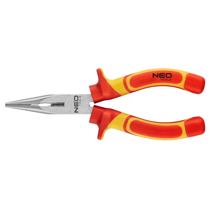 Düz uzun burunlu pense 180 mm, 1000V, CrV, parlatılmış