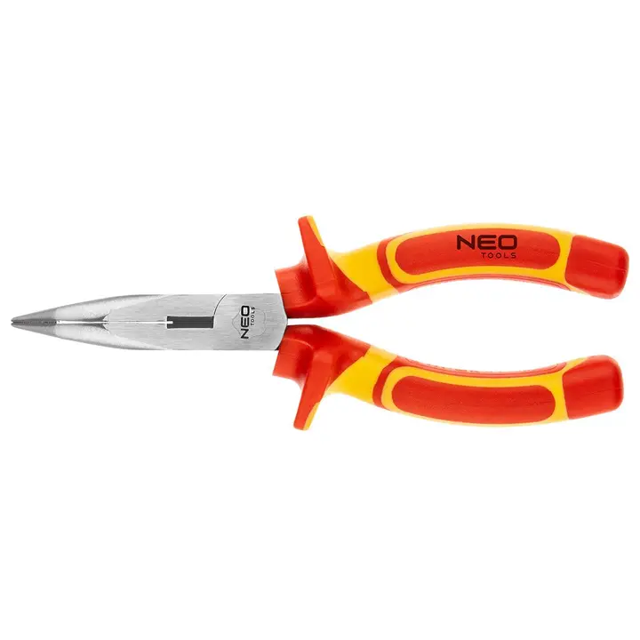 Eğri uzun burunlu pense 180 mm, 1000V, CrV, parlatılmış