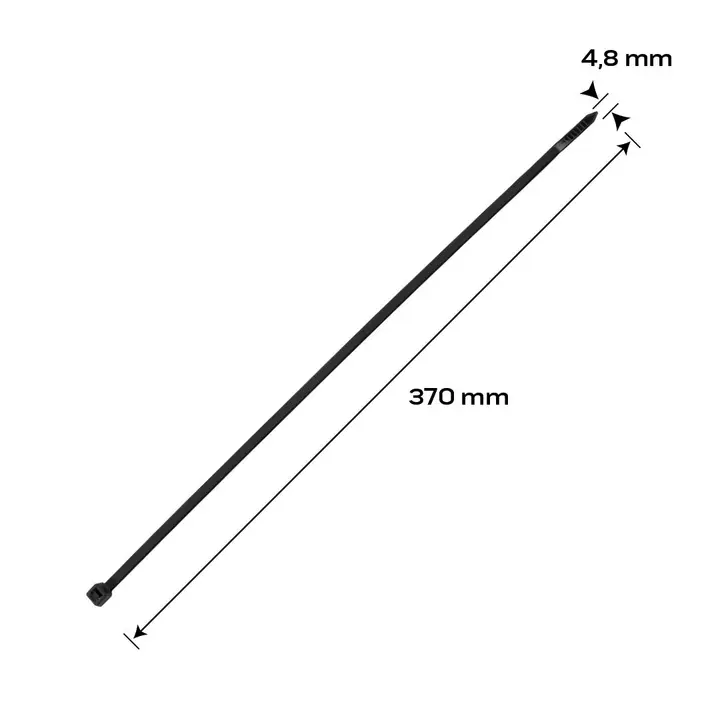 EXTREME kablo bağları 4,8 x 370 mm, siyah, 50 adet