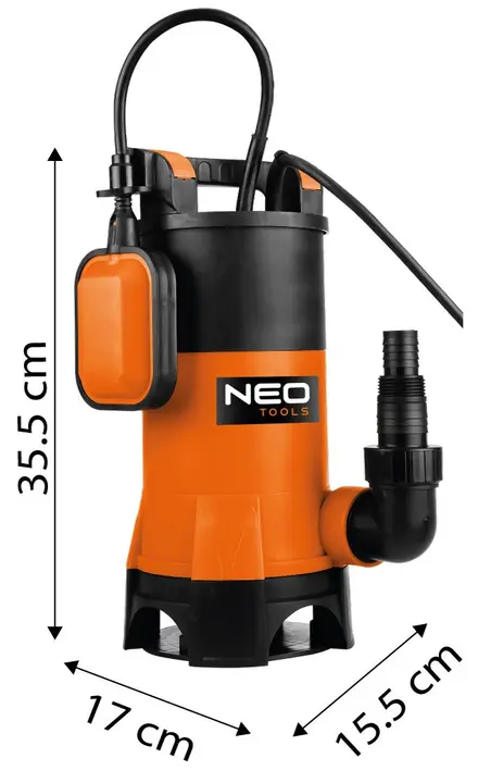 Dalgıç kirli su pompası 900W, 16000 l/sa