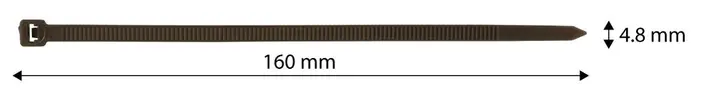 Bahçe kablo bağı 4,8 x 160 mm, 50 adet, kahverengi