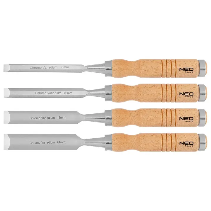 Keski 6, 12, 18, 24 mm, 4 Parça Set, Ahşap Sap