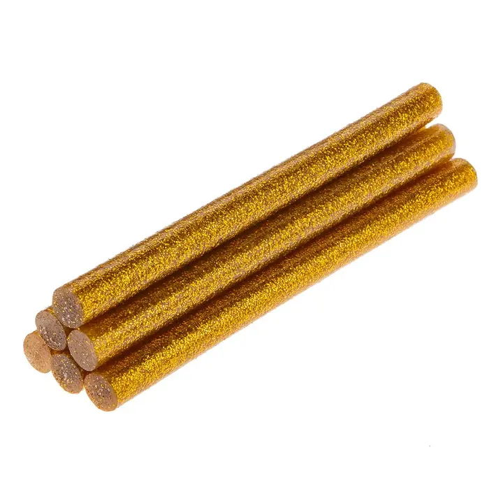 Yapıştırıcı çubukları, altın, simli, 6 adet, 11 mm x 100 mm