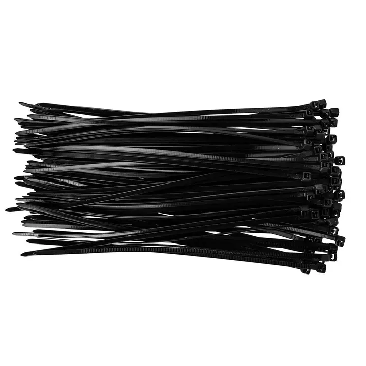 Kablo bağı 3,6 x 200 mm, siyah, 100 adet