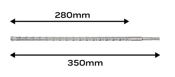 SDS Plus betonarme matkap ucu 14 x 350 mm, quatro