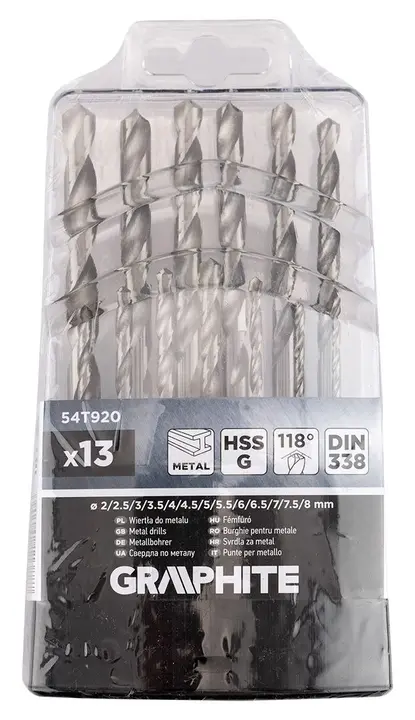 HSS-G metal matkap ucu, 2 - 8 mm, 13 parça set