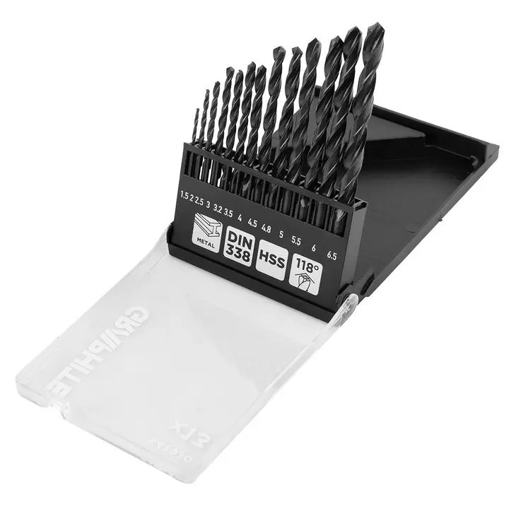 HSS metal matkap ucu, 1.5 - 6.5 mm, 13 parça set