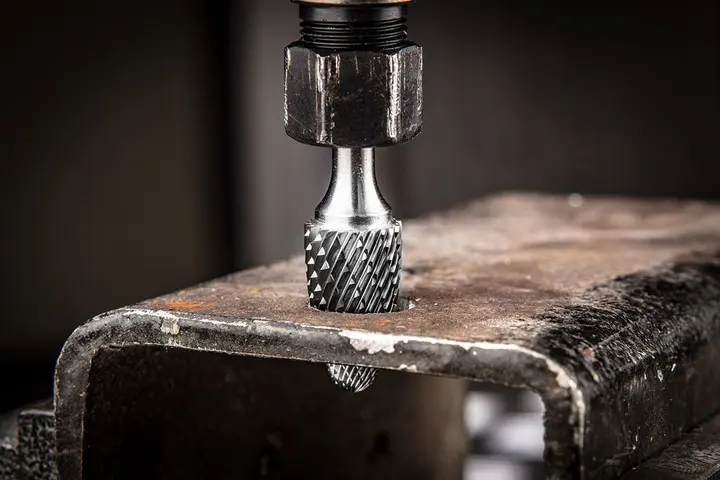 HM metal freze ucu, F tipi (sivri yuvarlak), 8 x 18 mm, şaft 6 x 45 mm