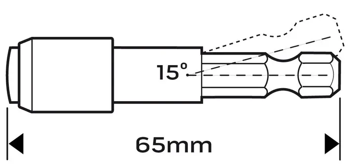 Manyetik mandren, döner, vidalama uçları için, 1/4, hızlı bağlantılı, 65 mm