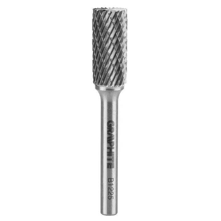 Metal freze ucu HM, tip B (üstten bıçaklı silindirik), 12 x 25 mm, şaft 6 x 45 mm