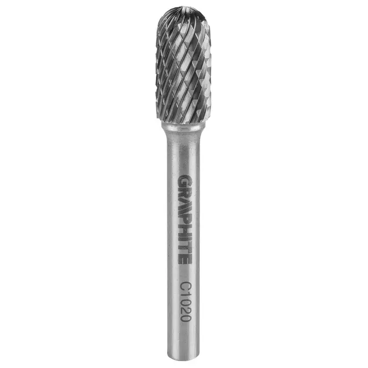 Metal freze ucu HM, tip C (yuvarlatılmış silindirik), 10 x 20 mm, şaft 6 x 45 mm