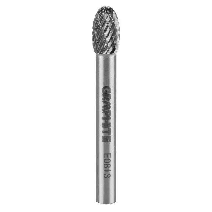 Metal freze ucu HM, tip E (oval), 8 x 13 mm, şaft 6 x 45 mm