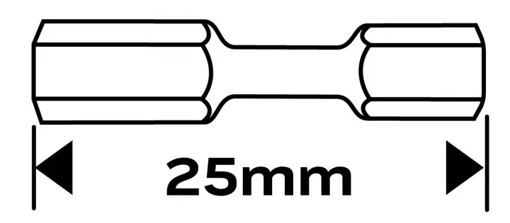 HEX4 x 25 mm darbeli uç, 2 adet