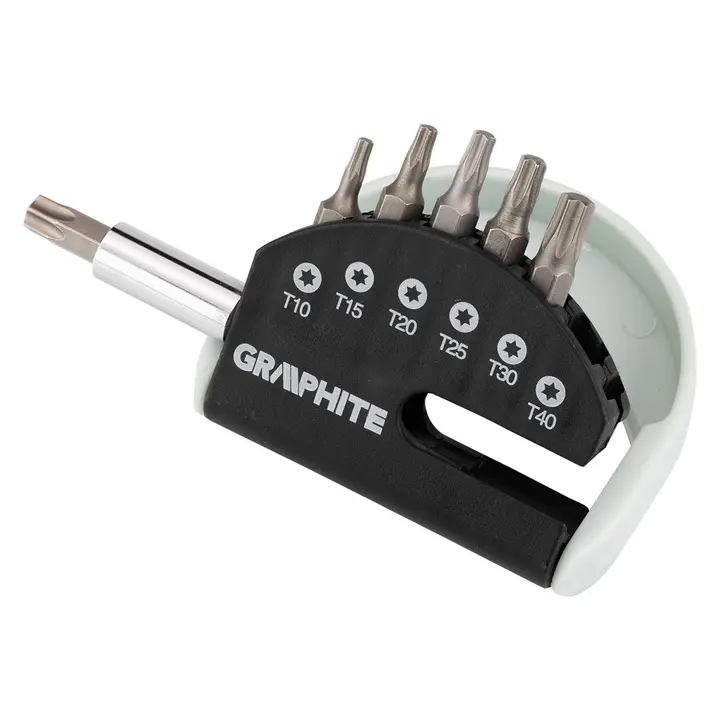 Saplı tornavida ucu seti T10, T15, T20, T25, T30, T40, 7 adet