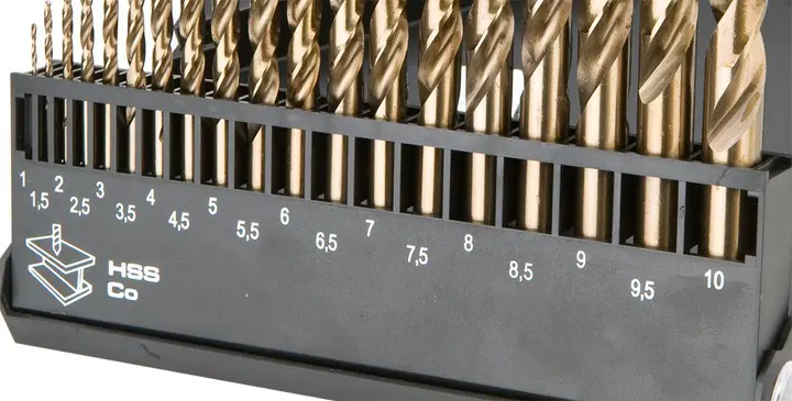 HSS-Co metal matkap uçları 1,0-10,0 mm, 19 parça set