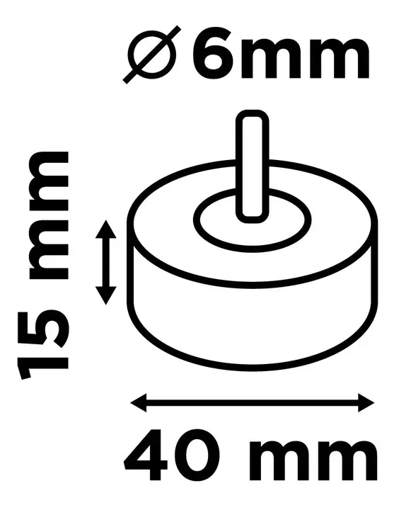 Saplı flap disk 40 x 15 x 6 mm, P40