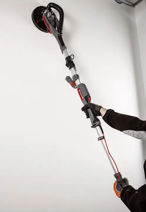 Zürafa zımpara makinesi 710W, 215 mm, yuvarlak ve üçgen taban, el feneri