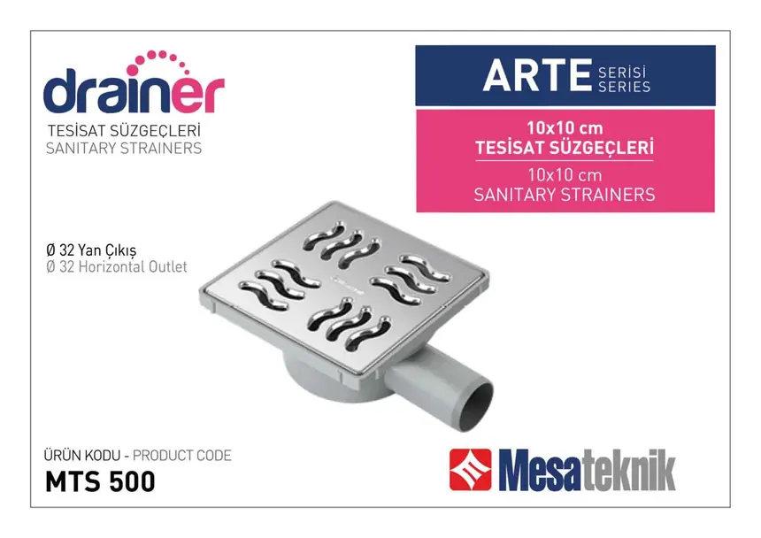 MTS 500 Arte Serisi 10 cm Tesisat Süzgeci