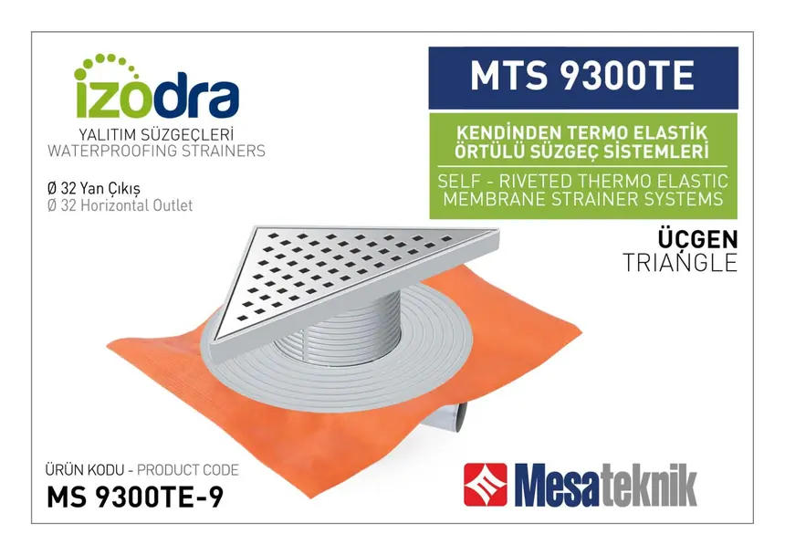 MTS 9300TE Kendinden Percinli Örtülü Suzgec Sistemleri 20 cm Üçgen
