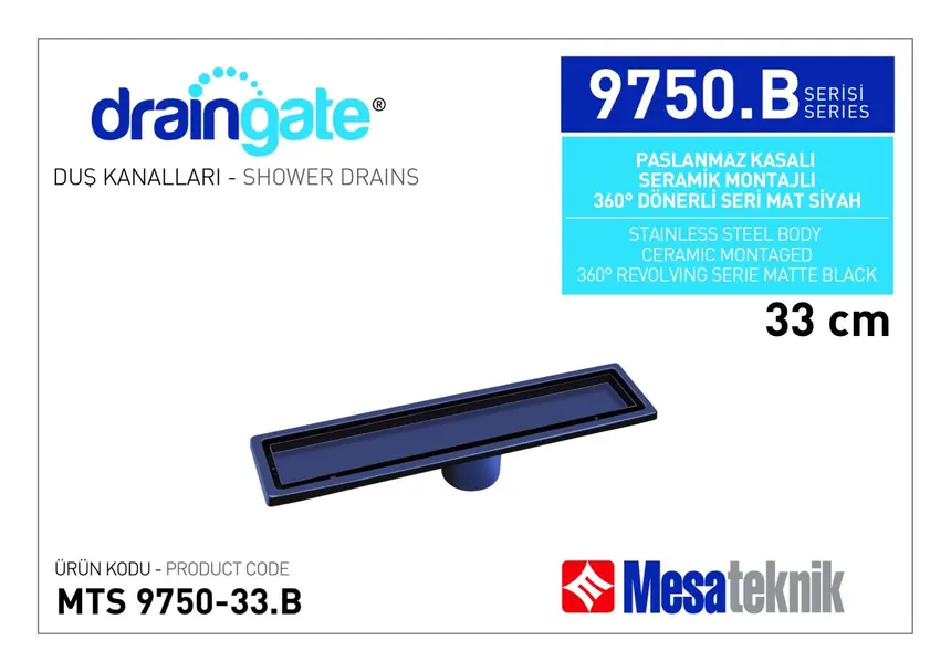 MTS 9750.B Seramik Montajlı 360º Dönerli Seri - Mat Siyah Kaplama